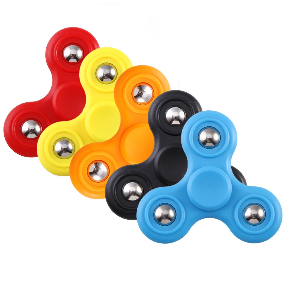 НОВЫЕ Цветные Пластиковые EDC Непоседа Tri-Spinner Игрушки Сенсорные Ерзает Аутизм СДВГ Ручной Счетчик Анти-Стресс Смешные Подарки Цвет случайная спинер спиннер