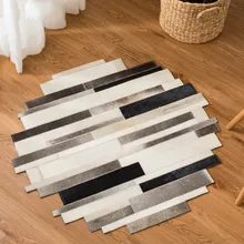 Уникальный в американском стиле натуральный яловый меховой ковер, серый геометрический меховой ковер для гостиной спальни декоративный коврик