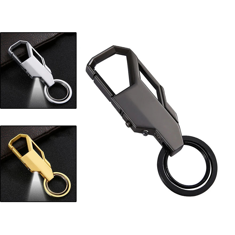 1PCS Fashion Men's Creative Alloy Metal Keyring Keychain Keyfob Gift With LED Light Car Ring Interior Accessories High Quality |