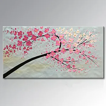

Big size Handpainted Abstract Flowers Tree Oil Painting On Canvas Wall Art Wall Picture painting For Living Room wall Decoration