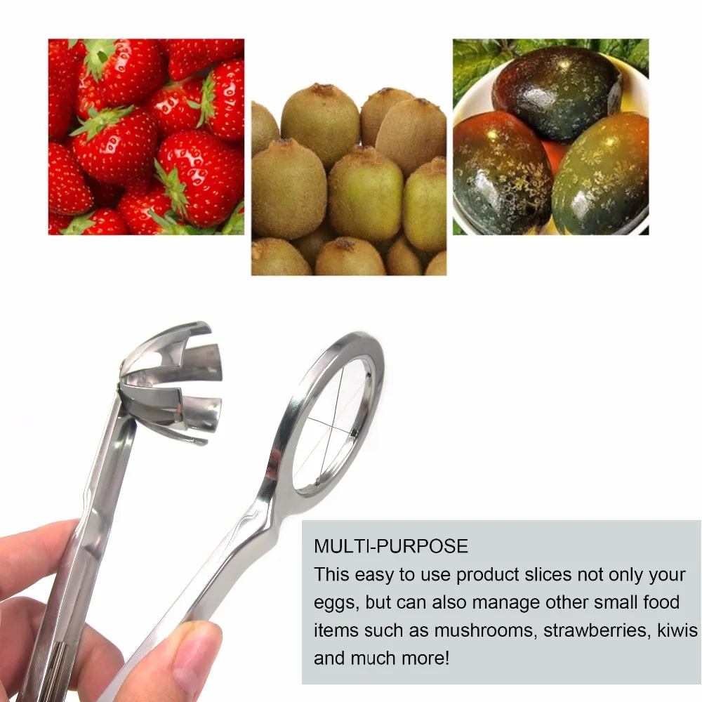 Stainless Steel Egg Slicer Boiled Eggs Cutter Piercer Strawberry