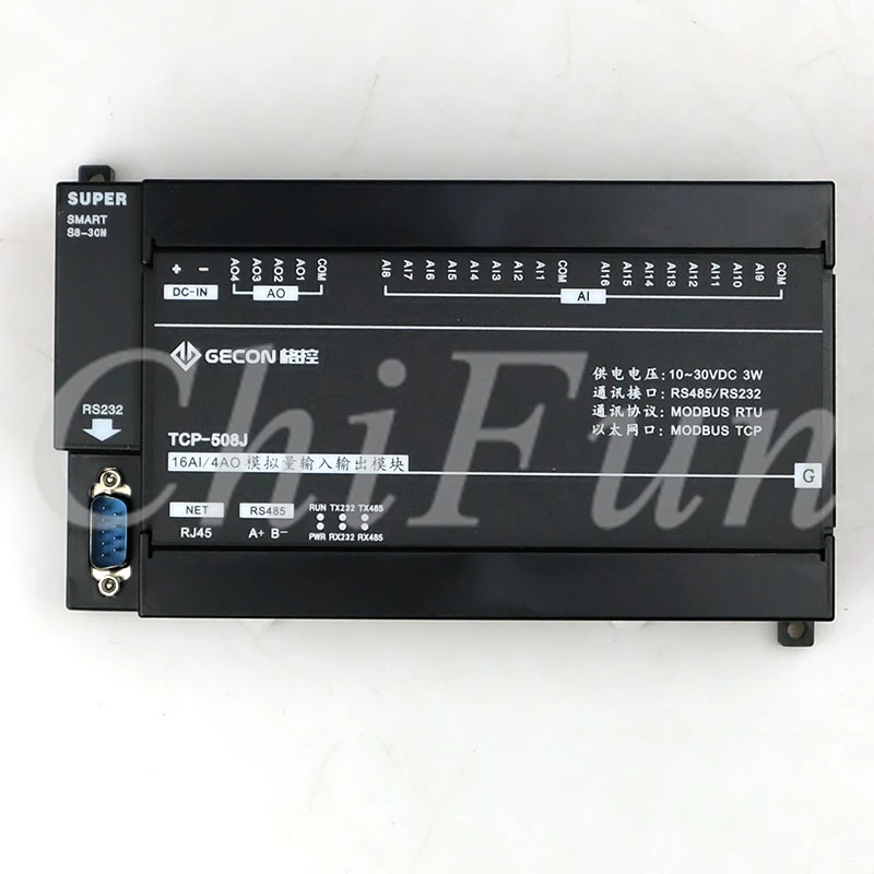

16AI analog acquisition 4AO analog output Ethernet RTU module IO unit Modbus TCP
