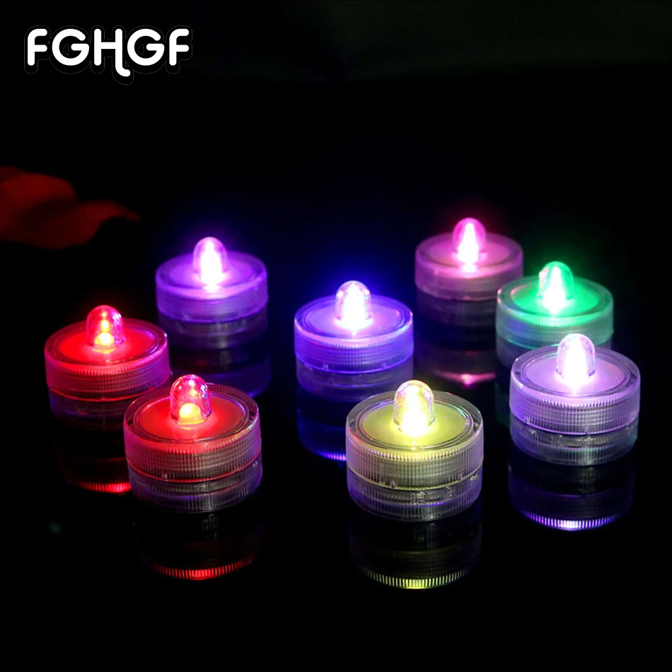 Submersible Color Change Led Electric Candles no Remote Control Waterproof Candle Home Decor Fish Tank Vase Birthday Party 12pcs | Дом и сад
