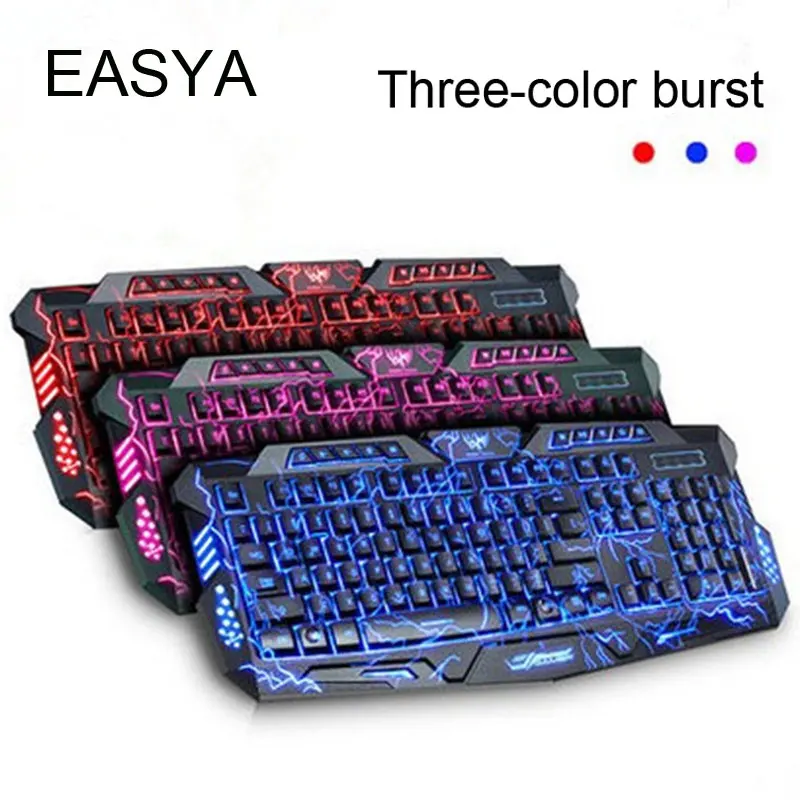 

EASYA Gaming Keyboard Wired USB Gamer Keyboards 114 Keys LED Floating Backlit Keyboard With Game Mechanical Feel For PC Use