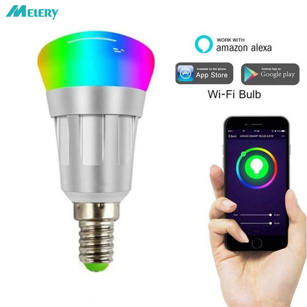 

Smart Wifi LED Bulbs RGB Dimmable Color Ambiance E14 Compatible with Amazon Alexa Echo Google Home Steerable 60W Equivalent