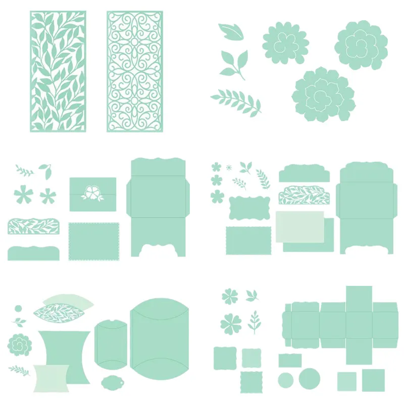 

3D Box Envelope Flower Metal Cutting Dies for Scrapbooking DIY Album Paper Cards Craft Decorative Embossing Stencils New 2019