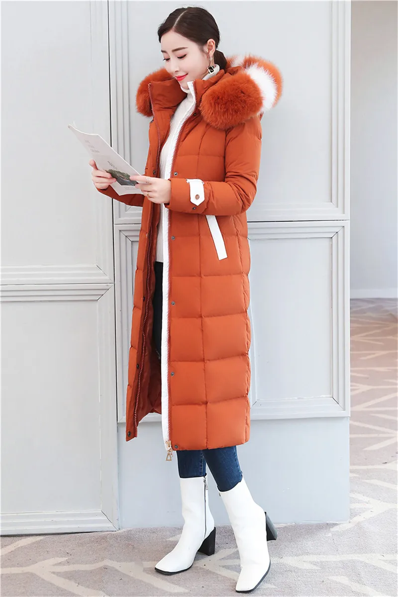 Top New Winter down jacket women Lengthen parka Fox big fur collar Hooded coat female Plus size Thicken high quality down coats 2199 18
