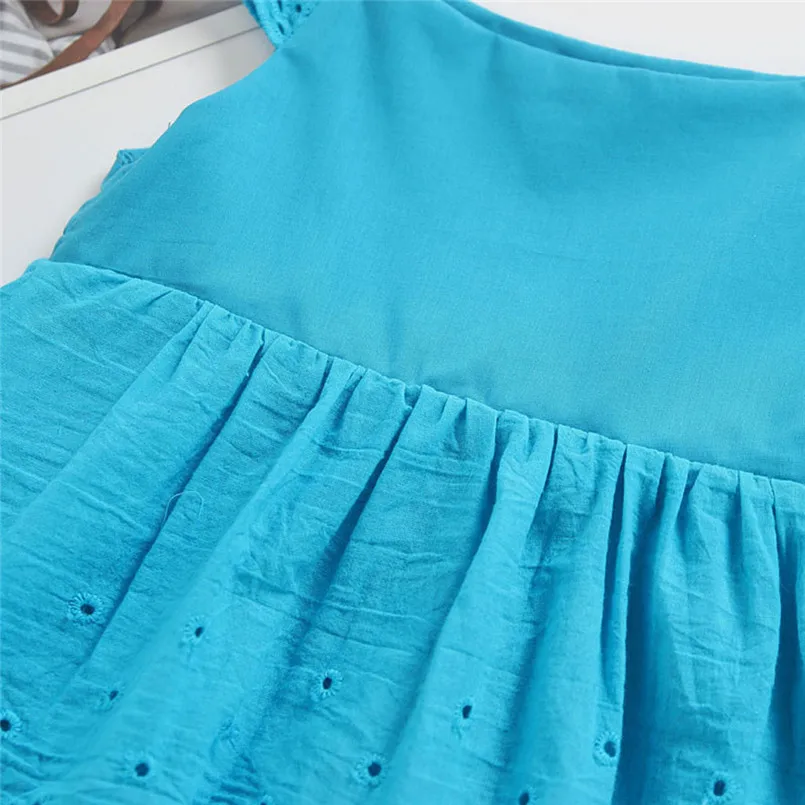 Summer new Toddler Kid Baby Girl Sleeveless Solid Flower Princess Romper Dress Clothing fashion cute design  (3)