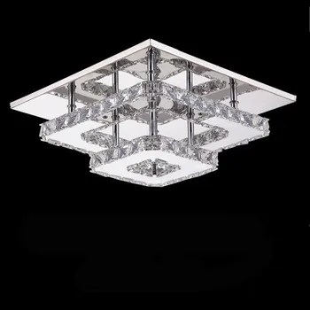 

New square crystal led Chandeliers High-power 36W led lamps living room Chandelier Stainless steel led lustre light Chandelier