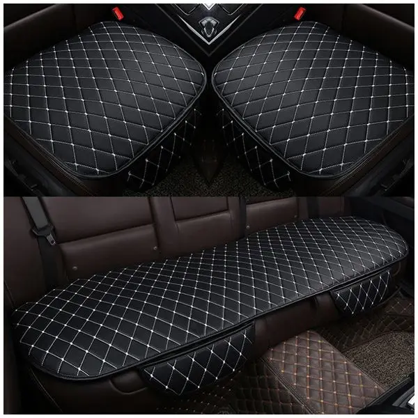 

AUTO -1 sets PU Leather Car Seat Cover Pad for Auto Seat Cushion Protection Pad Mat