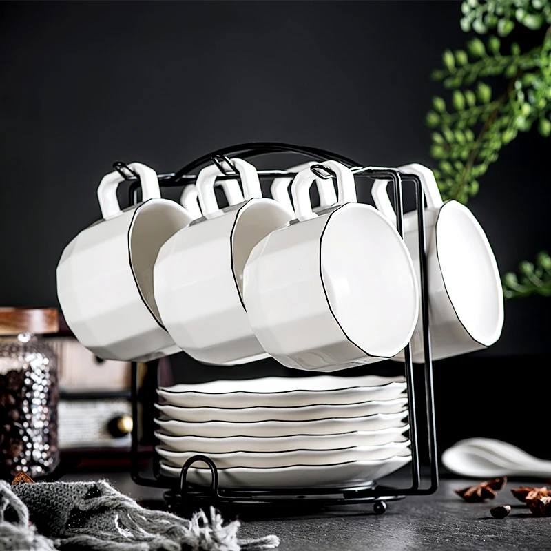 

Yolife Brand European Style Ceramic Tea Cup and Saucer Set Chinese Coffee Cup Set Afternoon Porcelain Black Tea cup