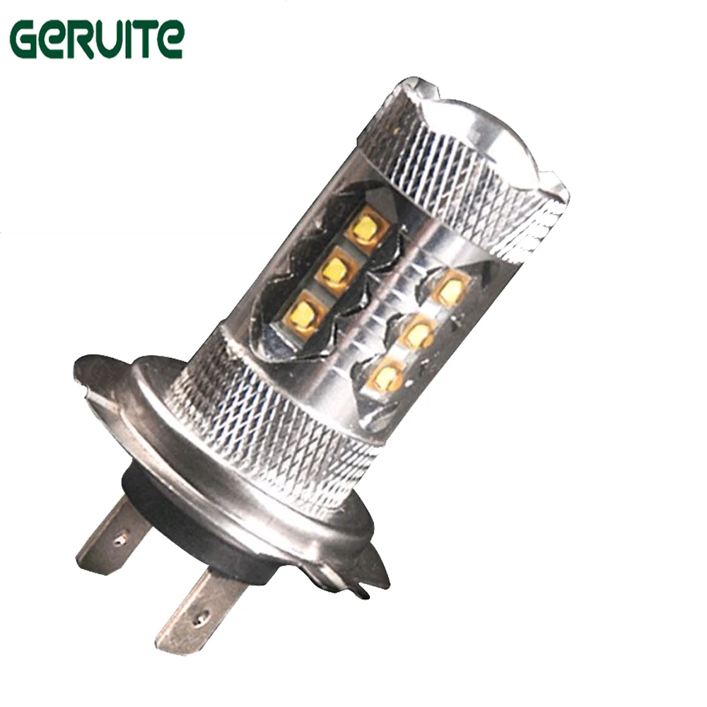 2 x 80W White H7 High Power LED Car Fog Running Light Bulbs 12V 24V DC Lamp 1000 Lumens Fog