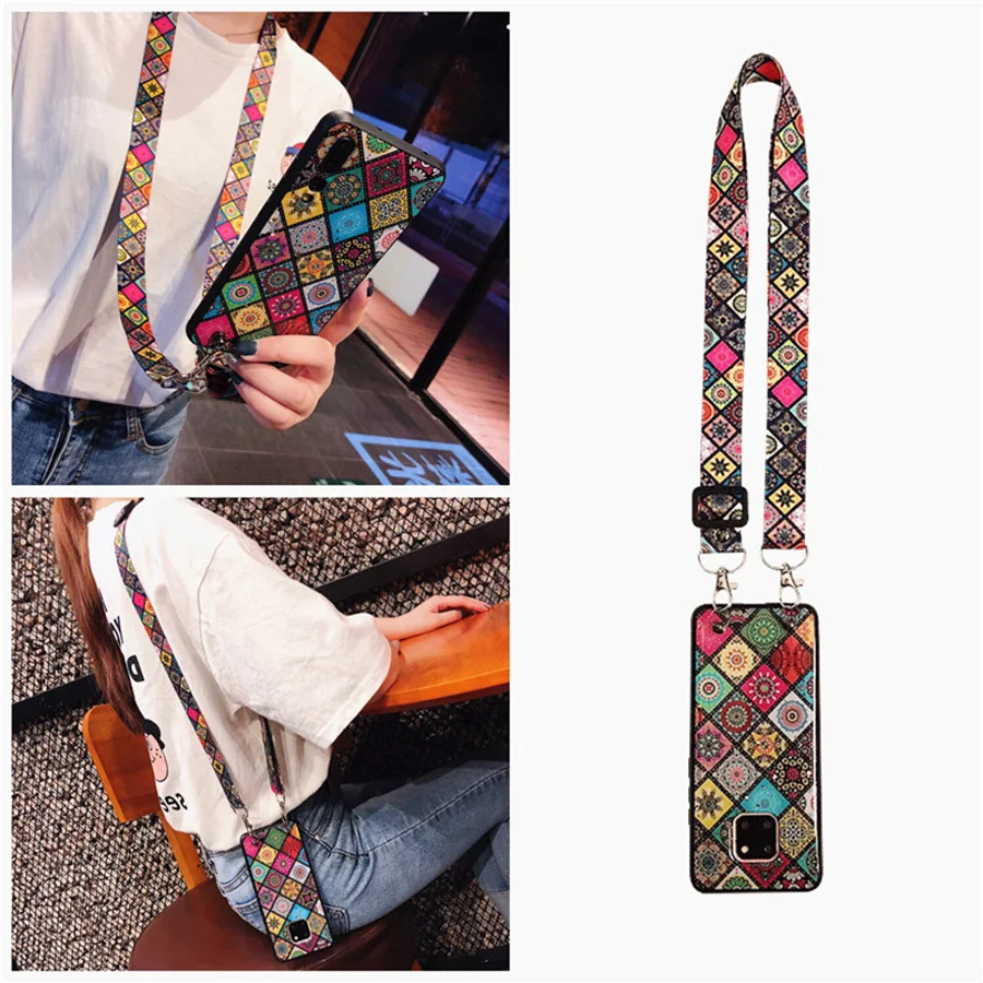 

3d Datura shoulder strap tpu case for huawei mate 20 10 pro P30 P20 P10 pro honor 10 9 lite 20 7A pro Y6 prime nova 4 3 3i