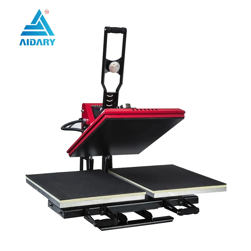 

double working tables LCD controller heat press machine