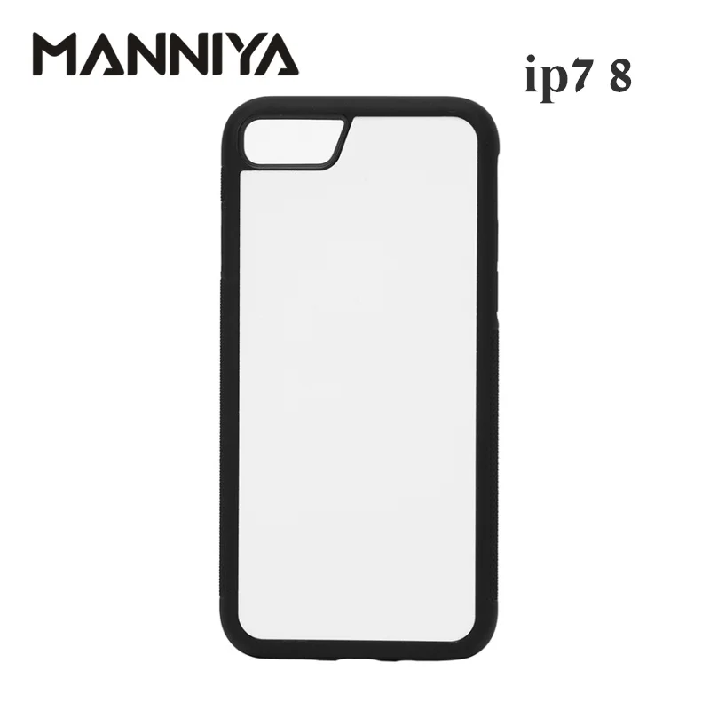 MANNIYA для iphone 7 8 пустой сублимации ТПУ + PC Резина чехол для телефона с Алюминий подставки и клейкие ленты 10 шт./лот
