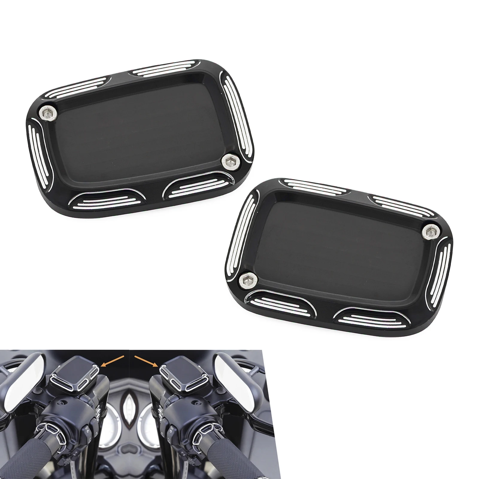 

Edge Cut Front Brake and Clutch Master Cylinder Covers Set For Harley VRSC 2006-Up VRSCF VRSCDX VRSCAW VRSCA VRSCR VRSCX
