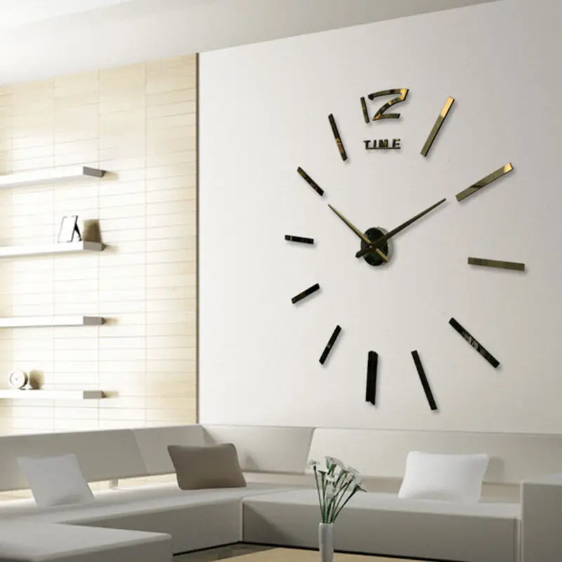 Grande Espejo Adhesivo Pared Reloj Diseno Moderno 3d Bricolaje