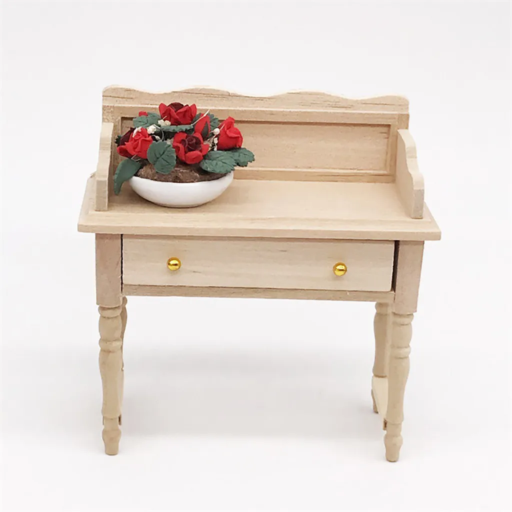 

Doll Accessories Fake Mini Miniature Desk Table for 1:12 Dollhouse Wooden Desk Furniture Model Set Kids Toys Gift 5.30