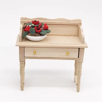 

Doll Accessories Fake Mini Miniature Desk Table for 1:12 Dollhouse Wooden Desk Furniture Model Set Kids Toys Gift 5.30