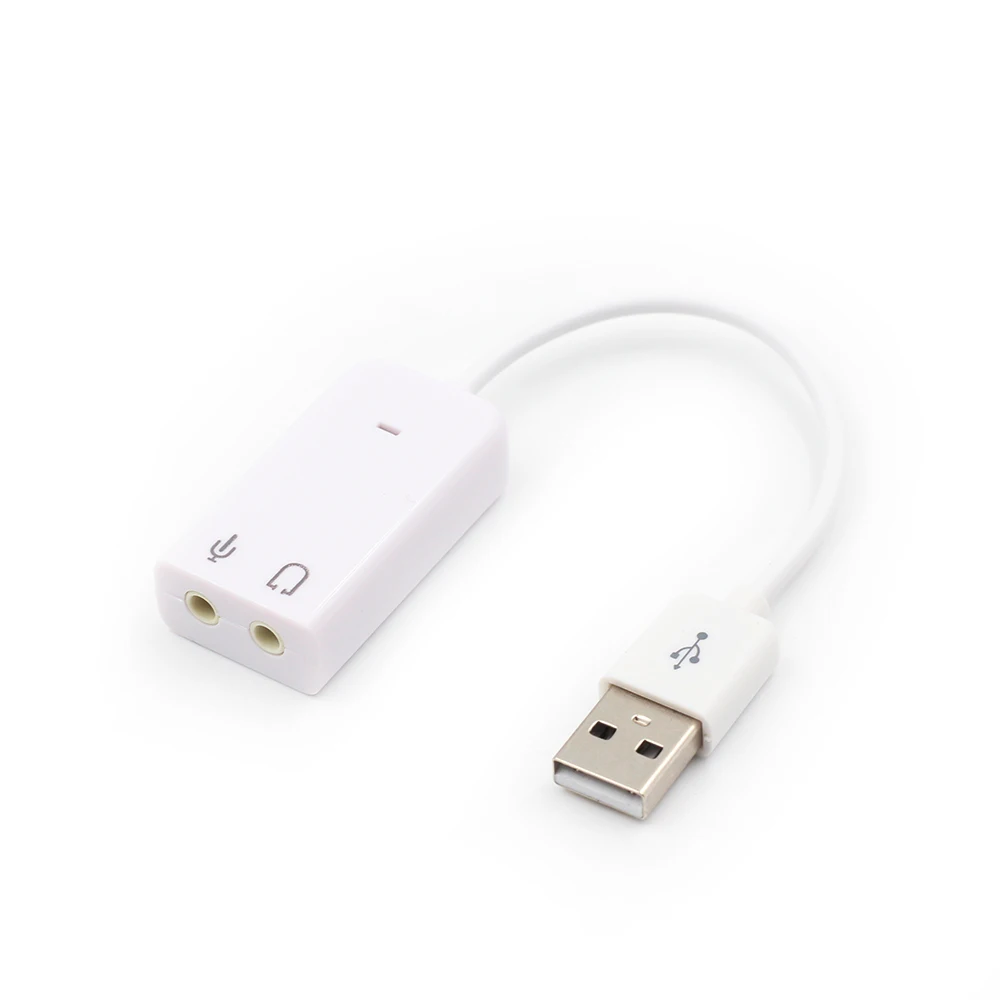 100 шт USB звуковая карта Виртуальная 7 1 3D Внешний аудио адаптер к разъему 3 5 мм