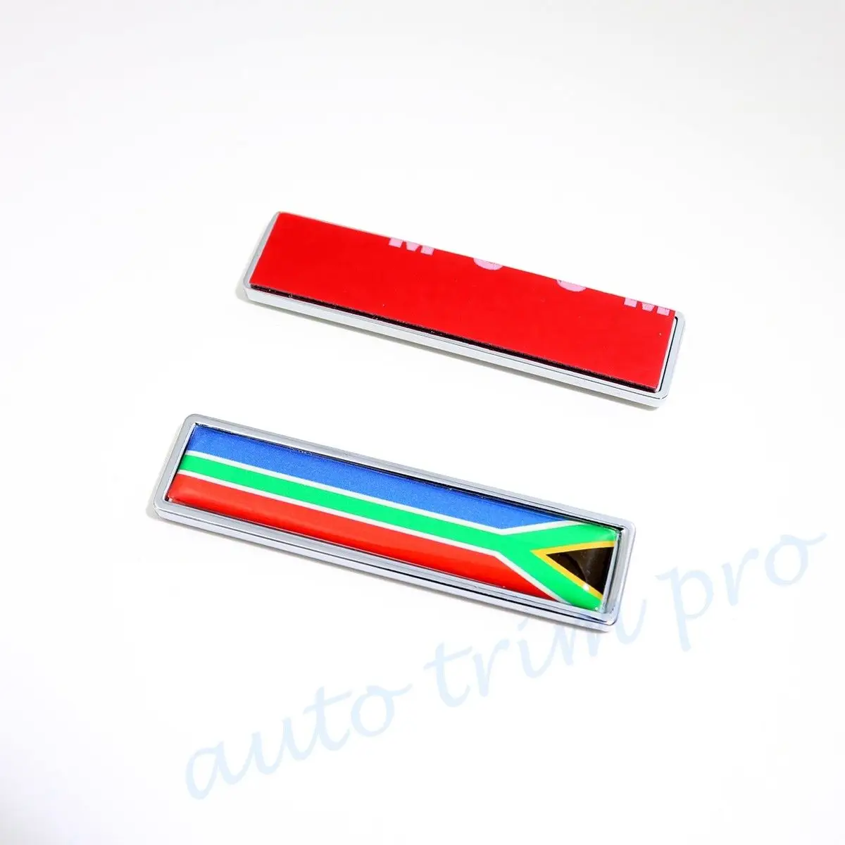 Piezas exteriores del Motor del coche cromado 2 piezas 3D pegatina calcomanía Sudáfrica bandera de la nación emblema insignia símbolo Accesorios