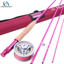 Maximumcatch 5WT Fly Fishing Combo 9FT средне-быстрая розовая Удочка с катушкой и леской