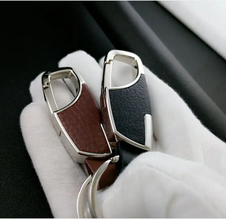 

car-styling Leather Key Chain Metal Tool Key Holder for Skoda Fabia Rapid Superb Yeti Octavia A5 A7 for Buick Excelle Encore