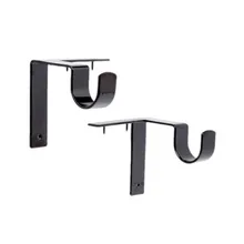 2pc Double Curtain Rod Holder Hangers Bracket Window Frame Curtain Rod Bracket Accessories Living Room Decoration Dropshipping/C