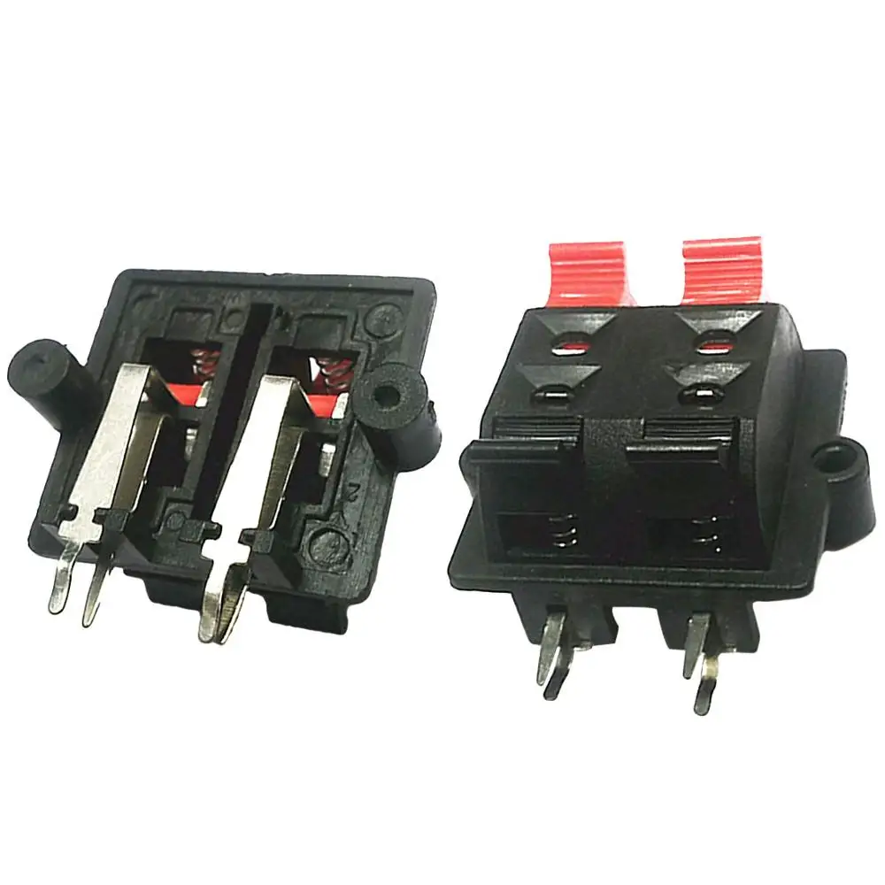 

5PCS Double Row 4 Positions (side/curved foot) Connector Terminal Push in Jack Spring Load Audio Speaker Terminals