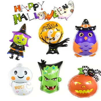 

Lucky 50pcs/lot Cartoon Halloween Day Foil Helium Balloon Children's Birthday Party Supplies Decoration Globos Balloons Toys