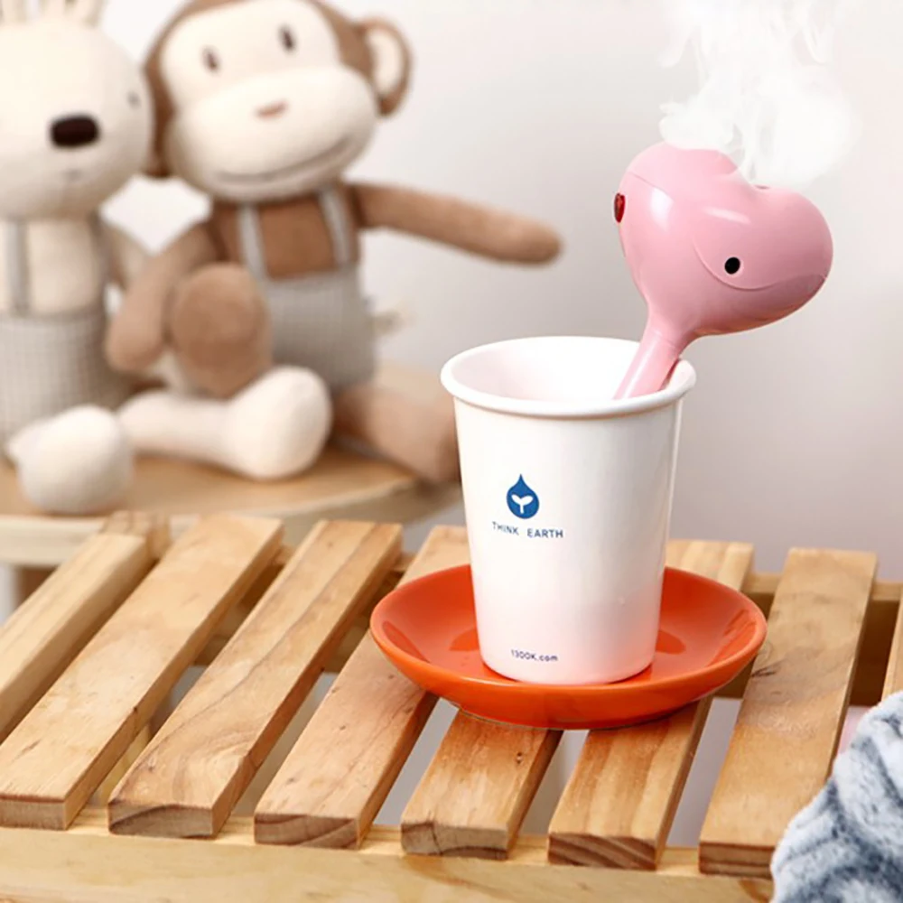 

Creative Mini Sweet heart Design USB Air Humidifier Ultrasonic Cute Cartoon Essential Oil Aroma Diffuser Home Office Mist Maker