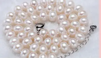 

elegant 9-10mm south sea white pearl necklace 19inch 925s KKK