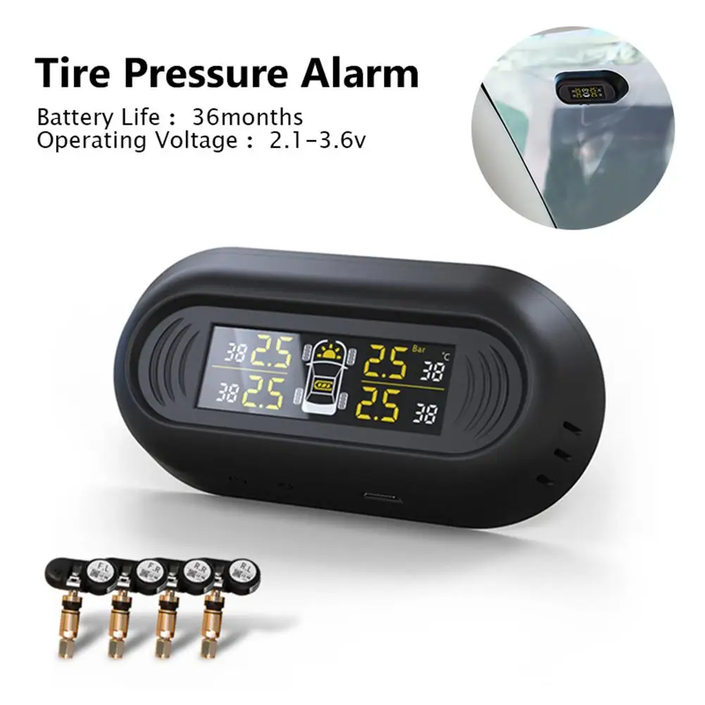 

High Precision Tyre Pressure Monitoring System Internal Sensor LCD Monitor Car TPMS Dropship 7.11