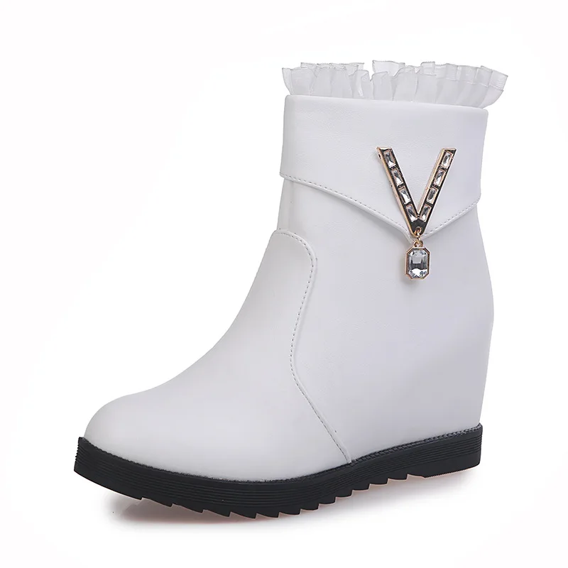 Las El Lado Versión Botas Invierno Cierre Cremallera En 2019 Nuevo De Volantes E Aumento Otoño Coreana Encaje 0216 Mujeres La ZqAxCwa6