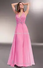 Neue Mode 2016 Halter Brautkleider A-line Chiffon Bodenlangen Backless Formales Abend-kleid-festzug-kleid-freies Mit Split