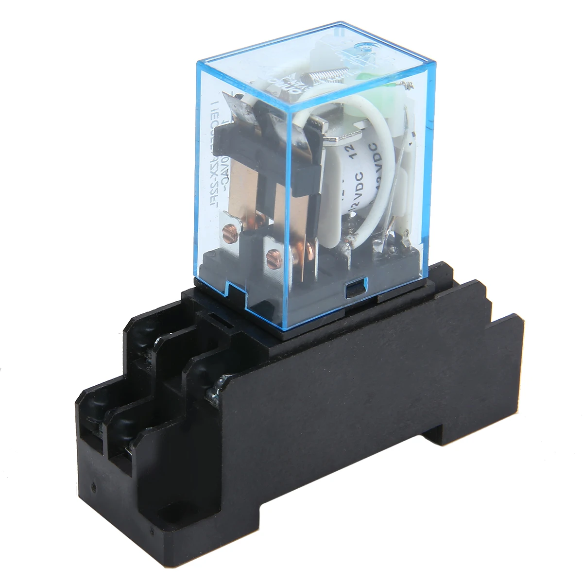 5 Set 12V DC Coil Power Relay LY2NJ DPDT 8Pin HH62P JQX-13F With Socket Base