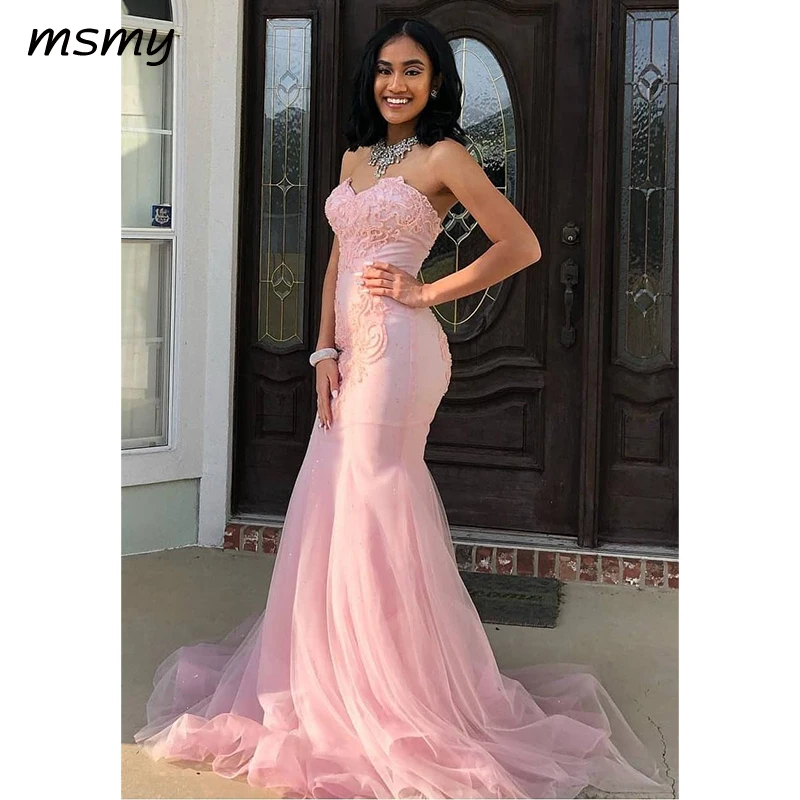 

Elegant Evening Dresses Sweetrheart A-Line Prom DressSleeveless Sweep Train Long Evening Gowns Custom Made Vestido de noche
