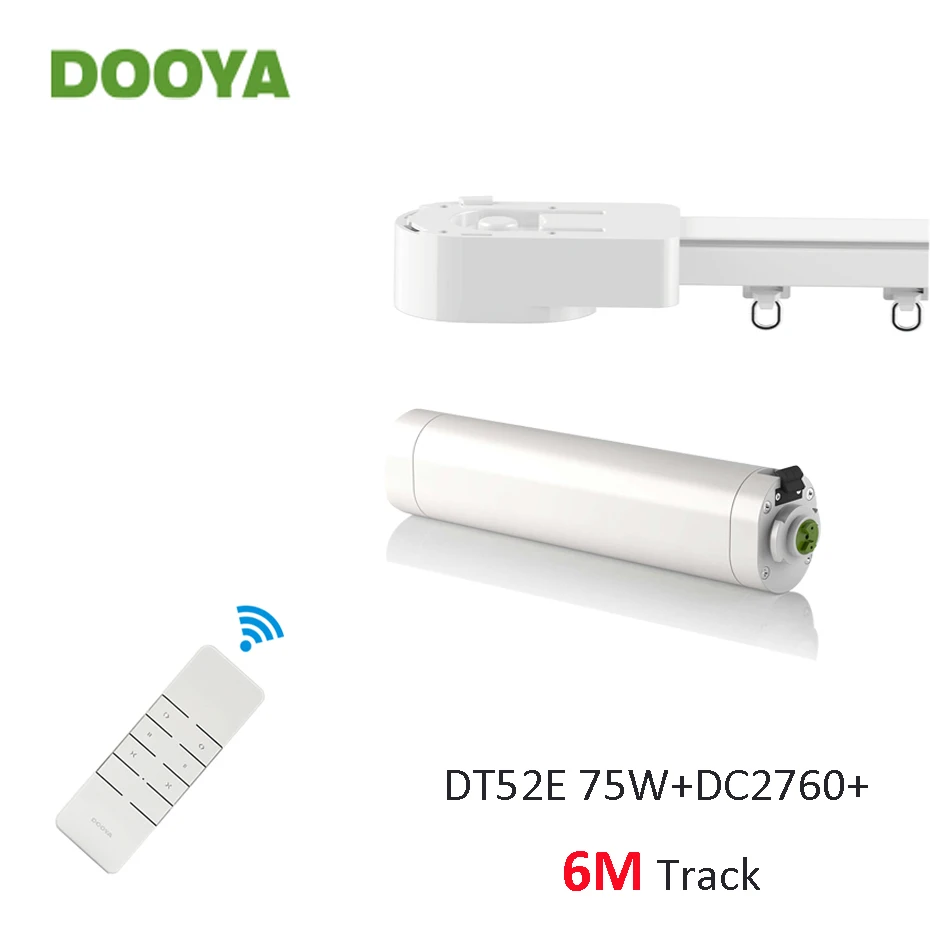 Dooya Super Silent Шторы система рельс, DT52E 75 W + 6 м или менее трек + DC2760, RF433 удаленного Управление Лер, автоматическая занавеска Управление