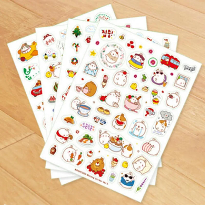 

6 Sheets/set DIY Cute Rabbits Kawaii Decorative Stickers Diary Planner Journal Note Diary Paper Scrapbooking Albums Stickers