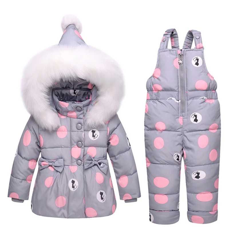 

Melario Kids Sets Baby Winter Down Jacket Set Pants-Jacket Outside Parka Hoodies Outerwear Cute Suits Unisex Polka Dot clothes