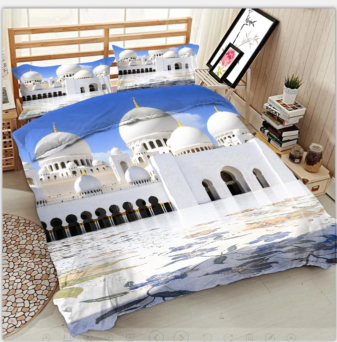 

White Tower under blue sky printing bedding photos 3d quilt bed linen