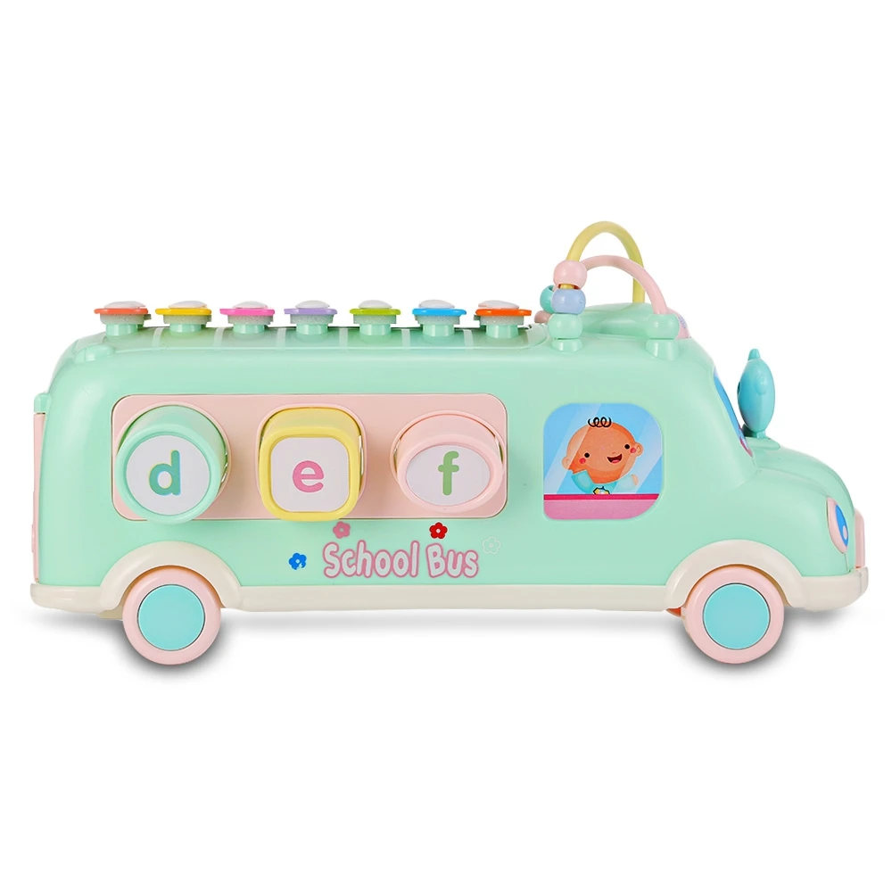 Baby Musical Toy Percussion Kid Music Instrument School Bus Toys Piano Matching Blocks kid Early Learning Educational Fun Toy (5)