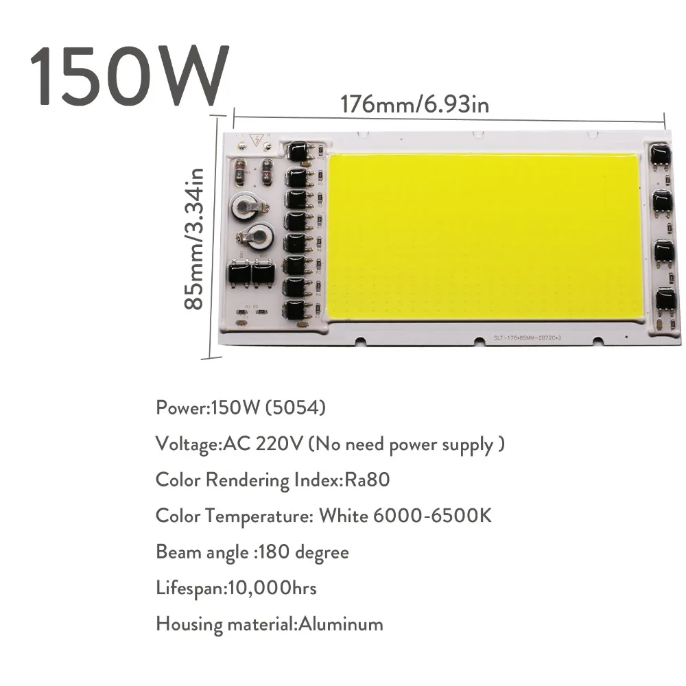 20 Вт 50 100 150 COB Smart IC светодиодный светильник с чипом не нужен драйвер холодный