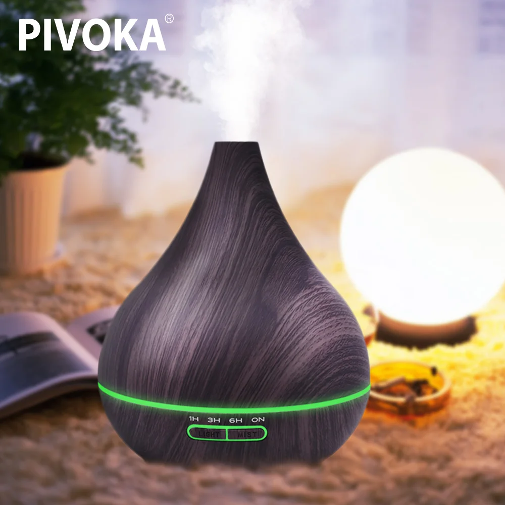 

PIVOKA 400ml Air Humidifier Aroma Essential Oil Diffuser Aromatherapy Humidifier 7LED Color Change Timing