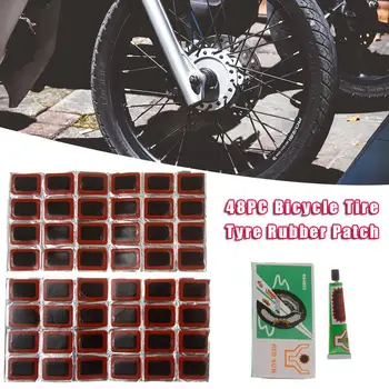 

48 Pcs+Glue High Quality Round Bicycle Bike Tire Tyre Rubber Patch Piece Cycling Puncture Repair Tools Kits For Bike Accessories