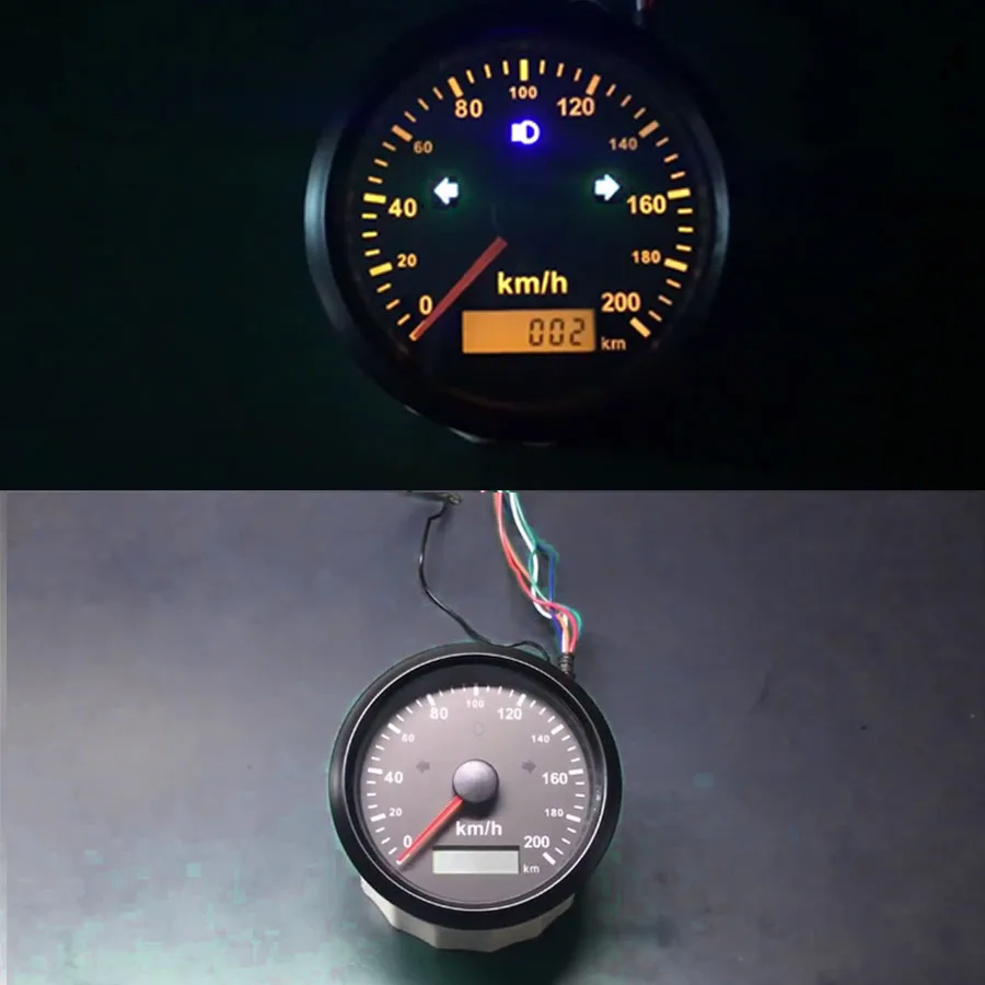 Универсальный Автомобильный GPS Спидометр 85 мм одометр 200 км/ч для мотоцикла