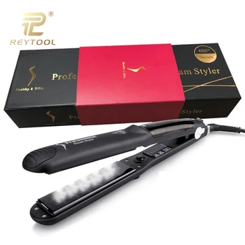 

2019 Professional Steam Hair Straightener Flat Iron 230C/450F 2 In 1 Curling Irons Metal Curler Styling Tools drop shipping