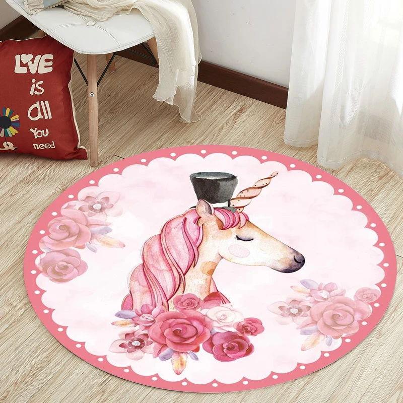 Nordic Unicorn Series Round Carpets for Living Room Area Rugs Computer Chair Floor Mat Child Cloakroom Rug Kids Tent Play Carpet Nordic Unicorn Series Round Carpets for Living Room Area Rugs Computer Chair Floor Mat Child Cloakroom Rug Kids Tent Play Carpet