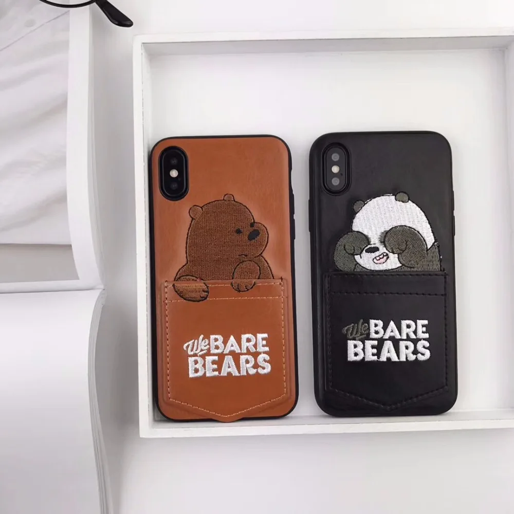 

maosenguoji Cartoon Naked bear pocket funny case laugh Mobile Phone Case for iphone 6s 6plus 7 8 plus X XR XS MAX fashion case