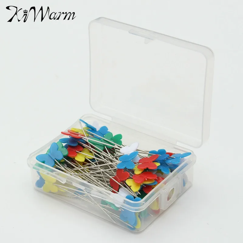 

100Pcs/set Sewing Patchwork Pins Butterfly Head Pins Needles Sewing Pin With Plastic Box Handwork Craft Tool Sewing Accessories